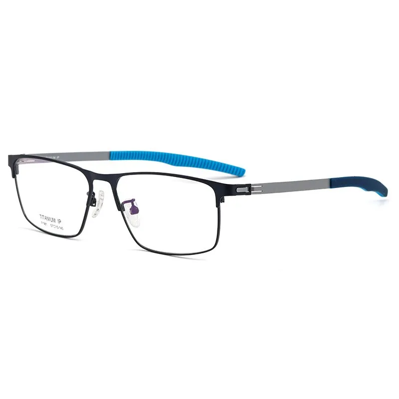 Bclear Men's Full Rim Square Titanium Frame Eyeglasses Bsf1981