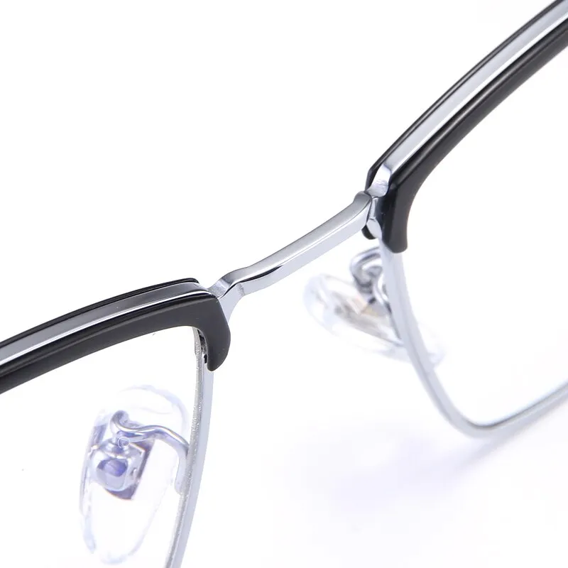 Bclear Men's Full Rim Square Titanium Frame Eyeglasses My8622