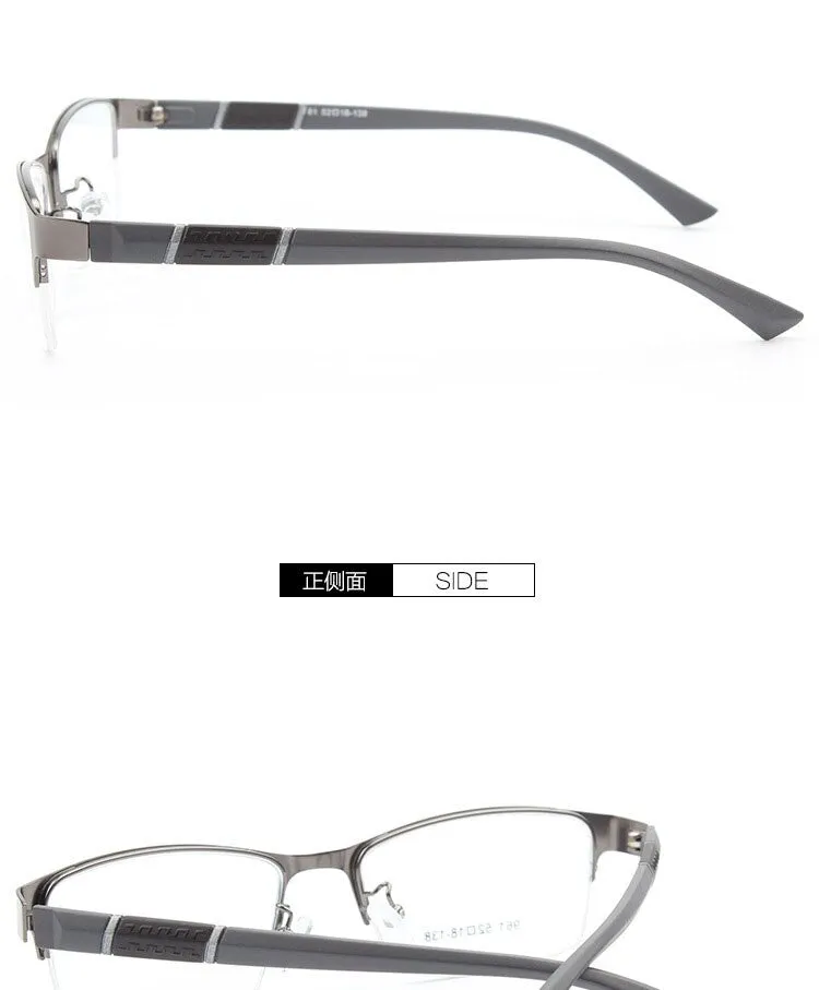 Bclear Men's Semi Rim Alloy Tr 90  Square Eyeglasses  961