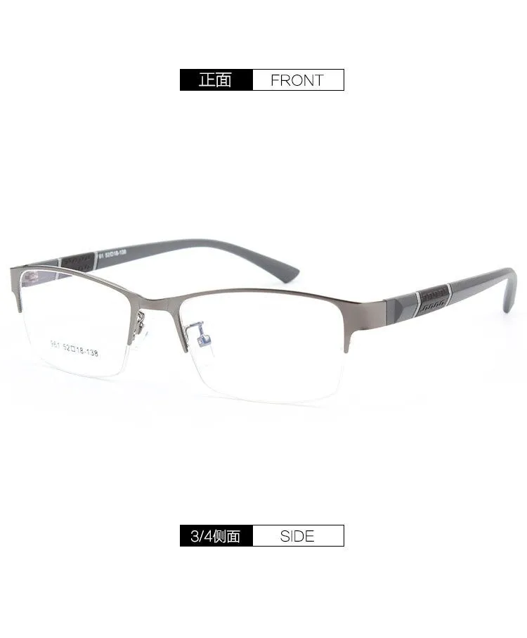 Bclear Men's Semi Rim Alloy Tr 90  Square Eyeglasses  961