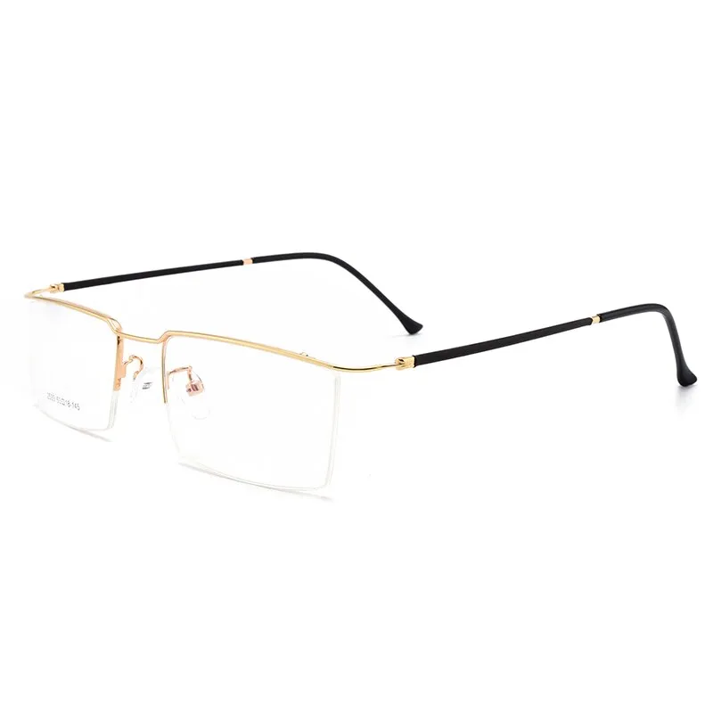 Bclear Men's Semi Rim Square Titanium Alloy Eyeglasses Sc2533