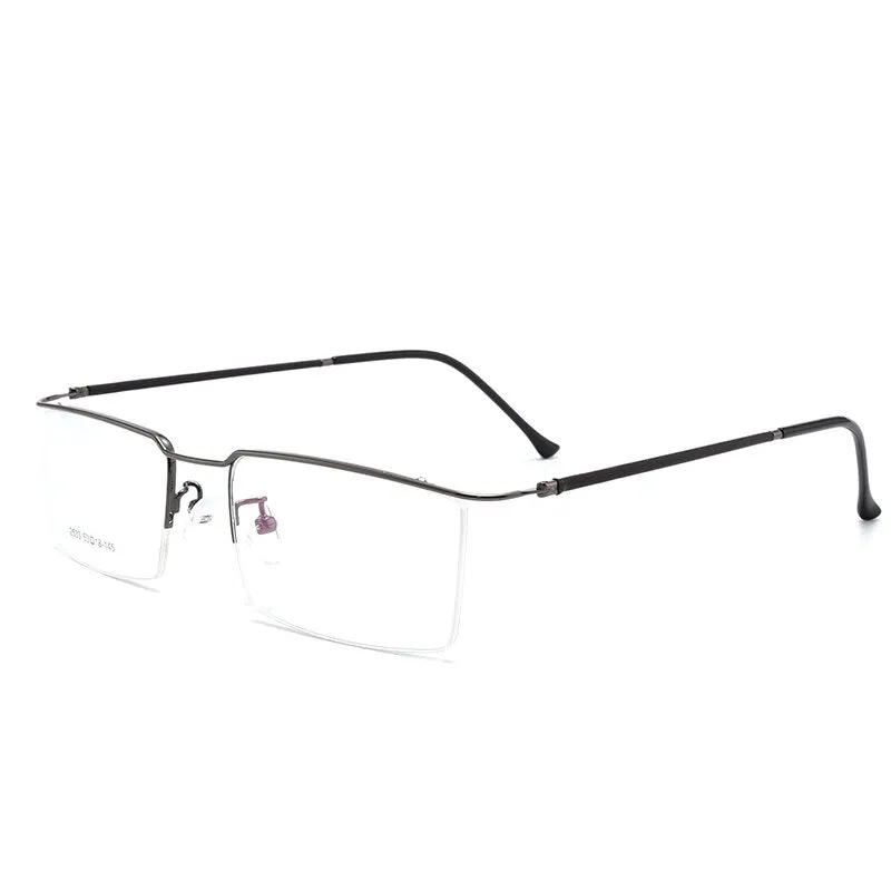 Bclear Men's Semi Rim Square Titanium Alloy Eyeglasses Sc2533