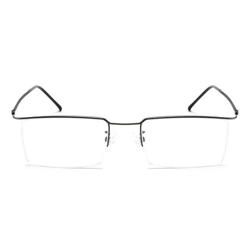 Bclear Men's Semi Rim Square Titanium Alloy Eyeglasses Sc2533