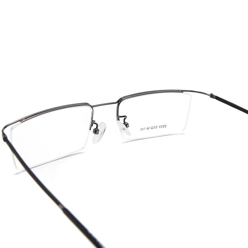 Bclear Men's Semi Rim Square Titanium Alloy Eyeglasses Sc2533