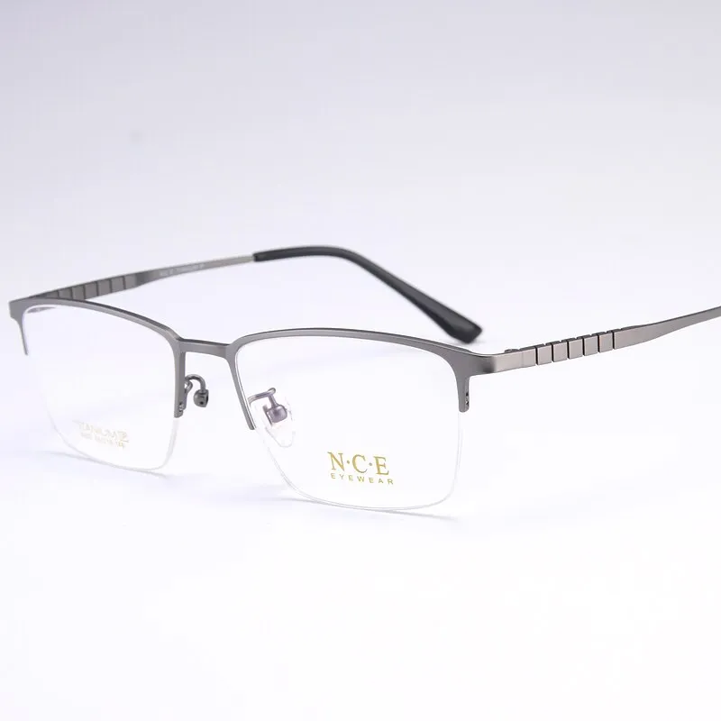 Bclear Men's Semi Rim Square Titanium Eyeglasses My5003