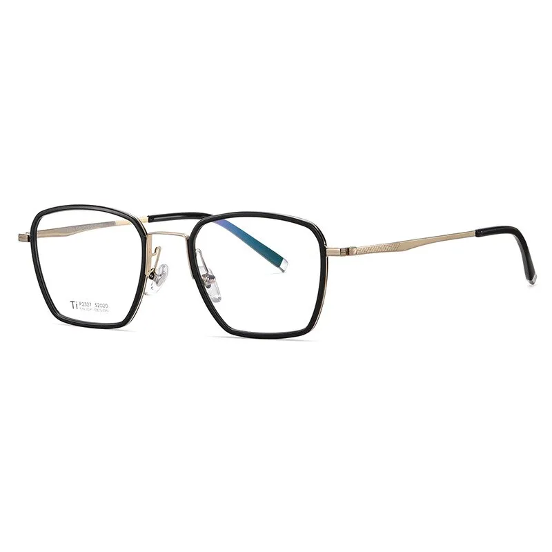 Bclear Unisex Full Rim Irregular Square Titanium Acetate Eyeglasses Nwd2327