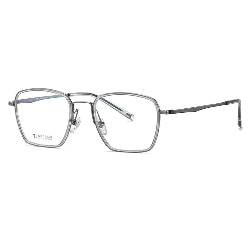 Bclear Unisex Full Rim Irregular Square Titanium Acetate Eyeglasses Nwd2327