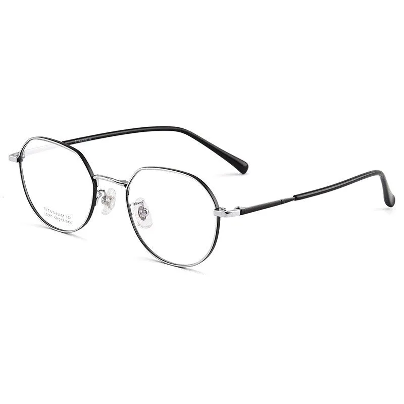 Bclear Unisex Full Rim Polygon Titanium Eyeglasses Lb5361