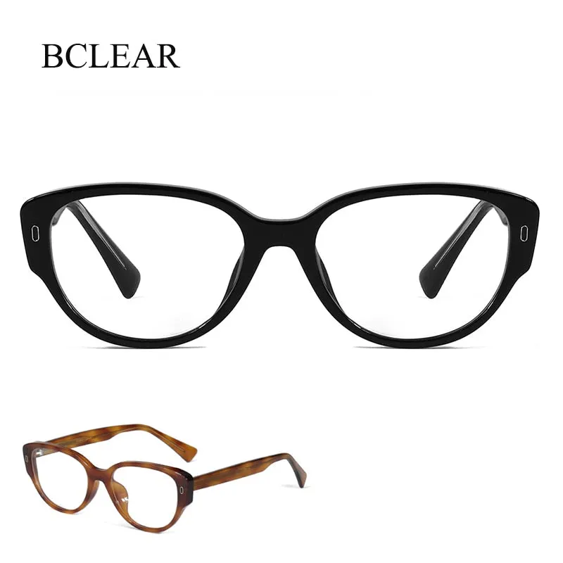 Bclear Women's Full Rim Square Cat Eye Acetate Eyeglasses Myk9128