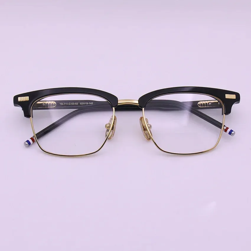 Black Mask Unisex Full Rim Browline Square Acetate Eyeglasses Bm-bt711