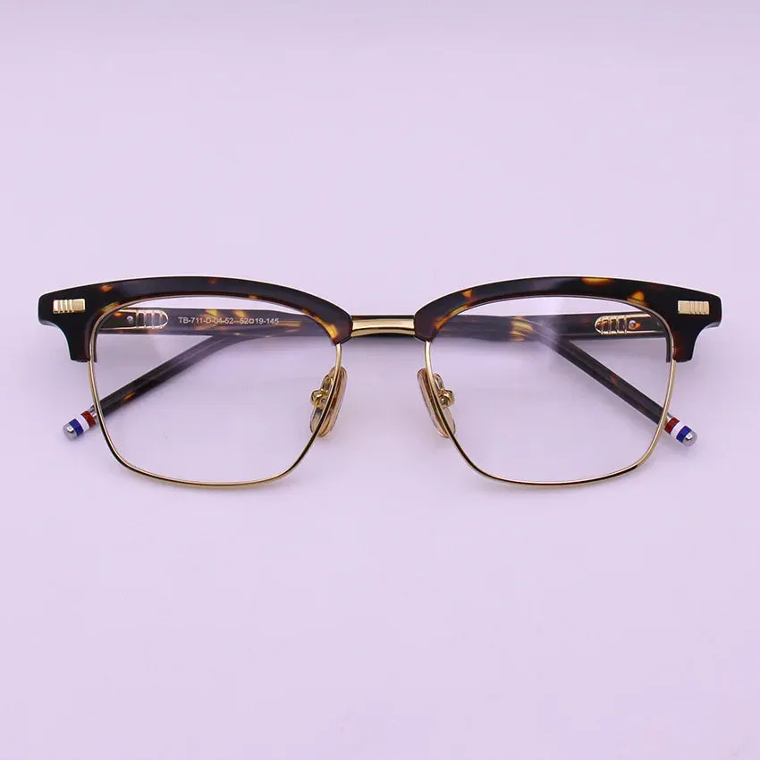 Black Mask Unisex Full Rim Browline Square Acetate Eyeglasses Bm-bt711