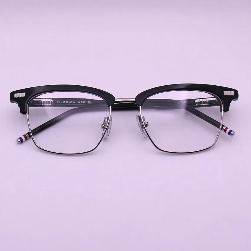 Black Mask Unisex Full Rim Browline Square Acetate Eyeglasses Bm-bt711