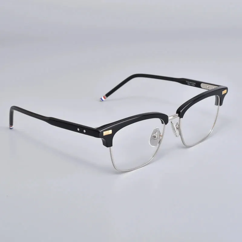 Black Mask Unisex Full Rim Browline Square Acetate Eyeglasses Bm-bt711