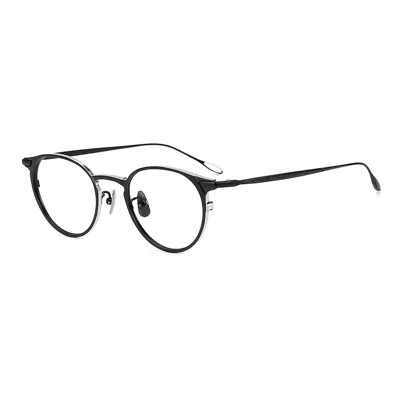 Black Mask Unisex Full Rim Round Titanium Eyeglasses M061