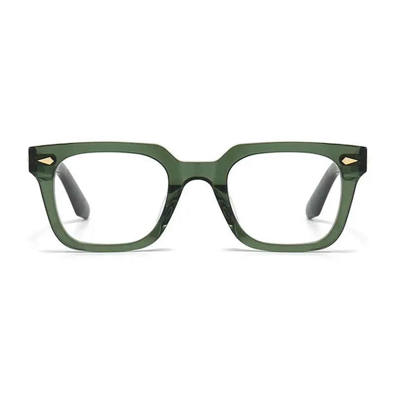 Black Mask Unisex Full Rim Square Acetate Handcrafted Eyeglasses 382348