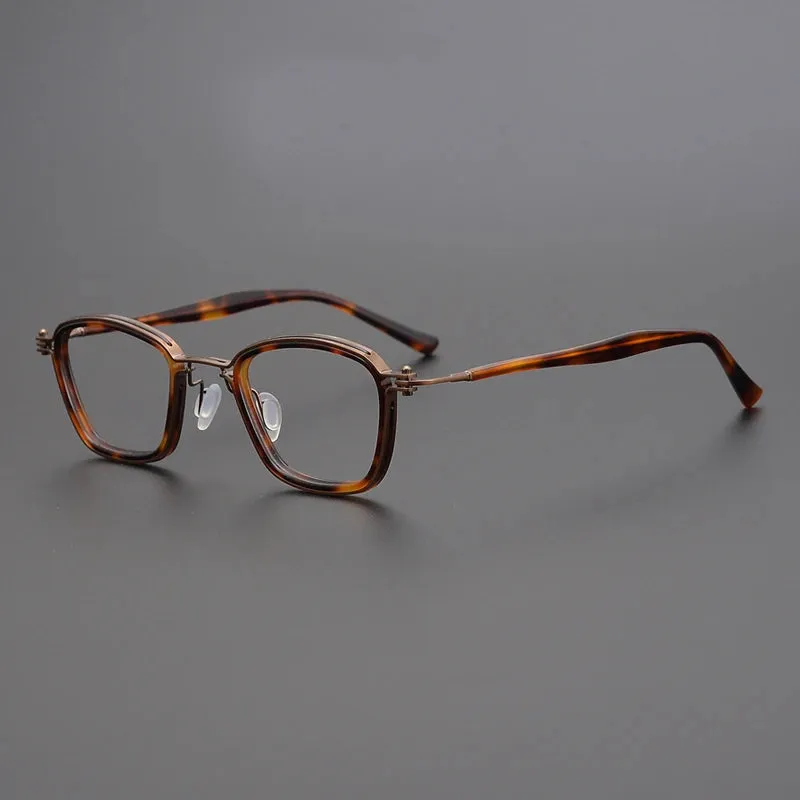 Black Mask Unisex Full Rim Square Titanium Acetate Eyeglasses Sc19