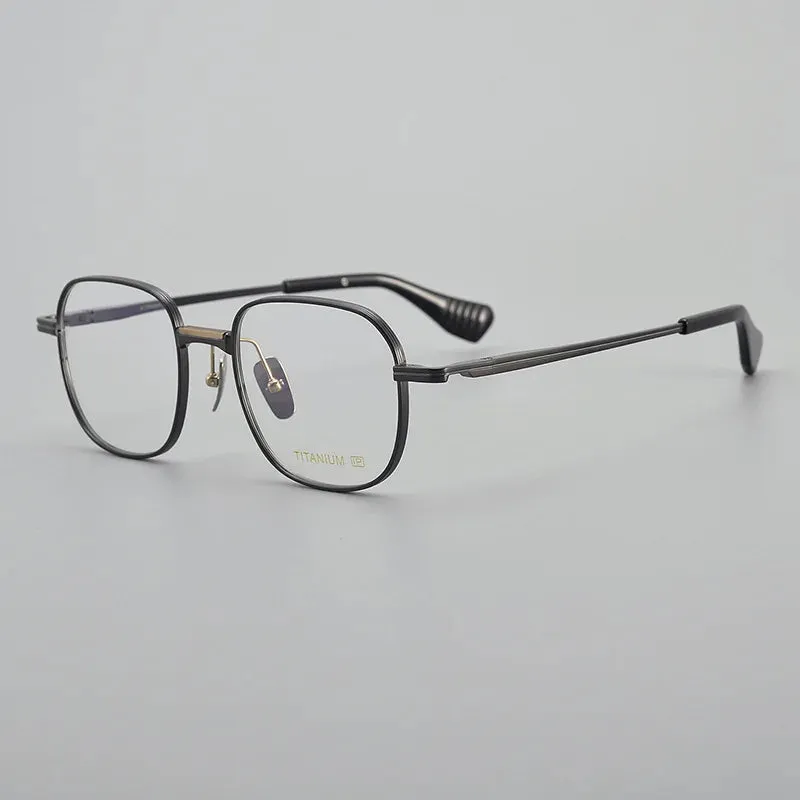 Black Mask Unisex Full Rim Square Titanium Eyeglasses 151d