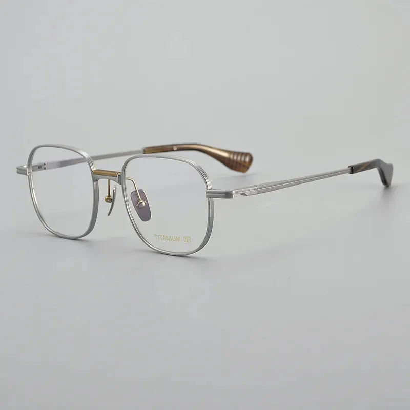 Black Mask Unisex Full Rim Square Titanium Eyeglasses 151d