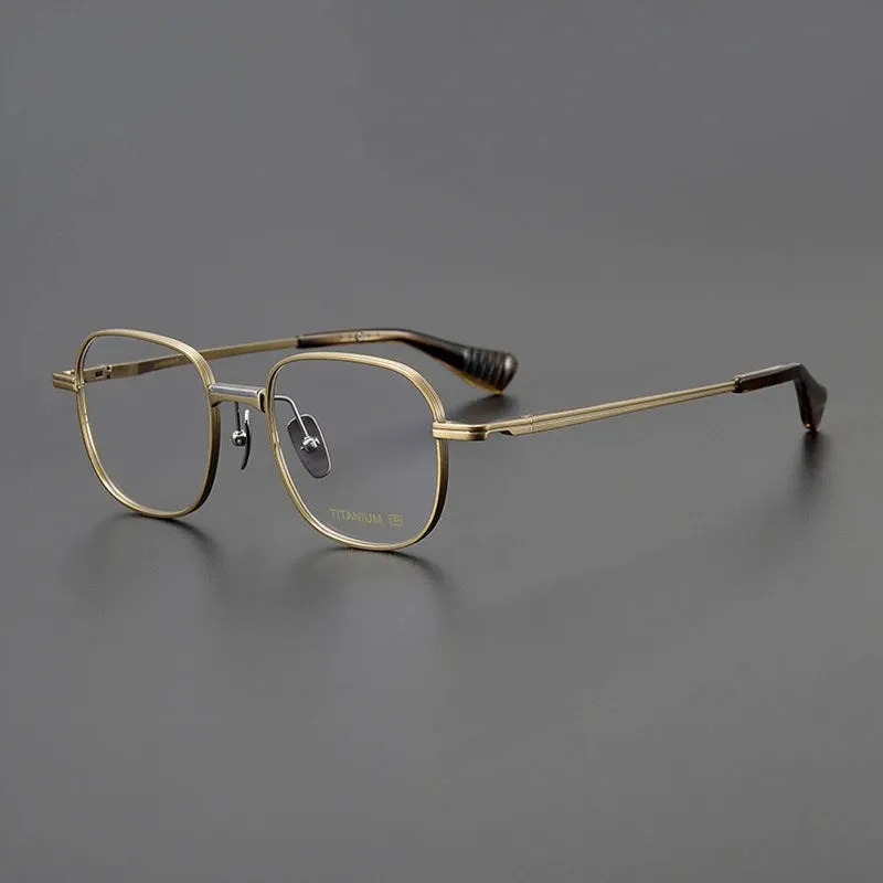 Black Mask Unisex Full Rim Square Titanium Eyeglasses 151d