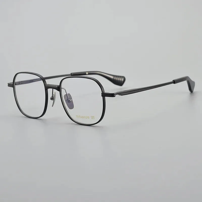 Black Mask Unisex Full Rim Square Titanium Eyeglasses 151d