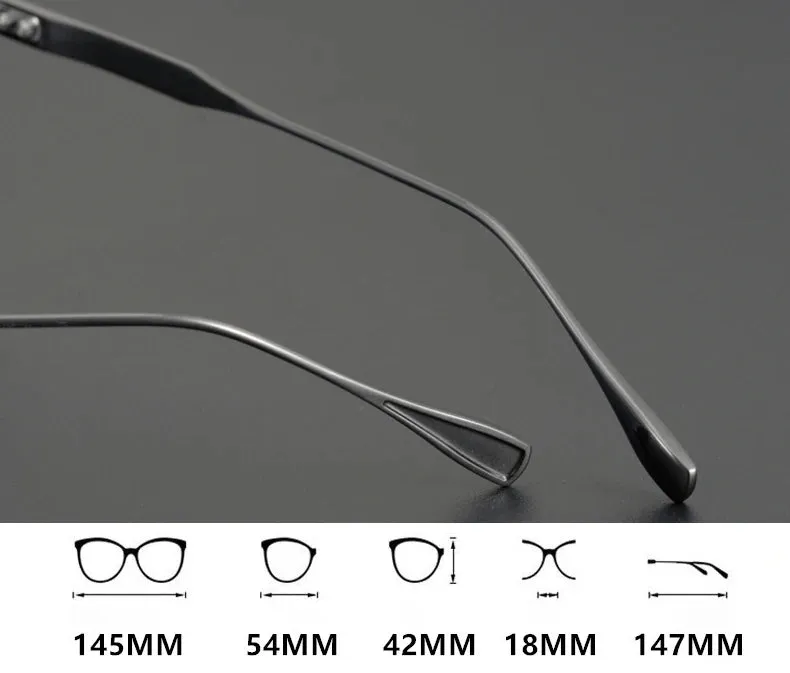 Black Mask Unisex Full Rim Square Titanium Eyeglasses D2085