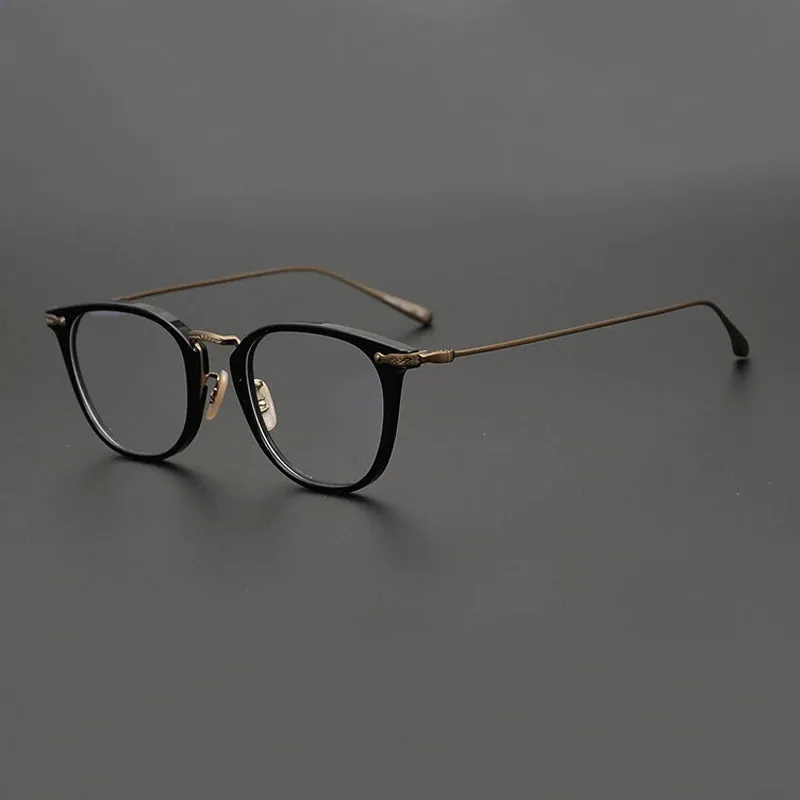 Black Mask Unisex Full Rim Titanium Acetate Square Eyeglasses 5307