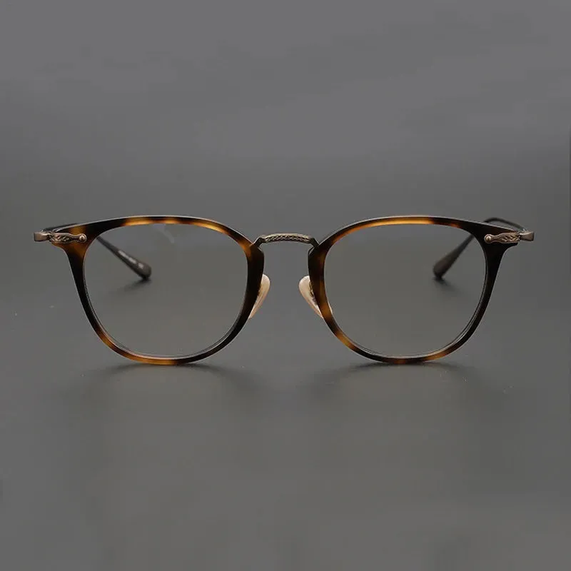 Black Mask Unisex Full Rim Titanium Acetate Square Eyeglasses 5307