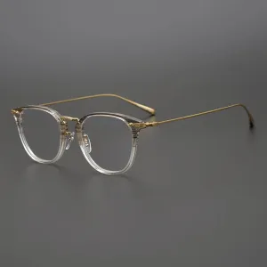 Black Mask Unisex Full Rim Titanium Acetate Square Eyeglasses 5307