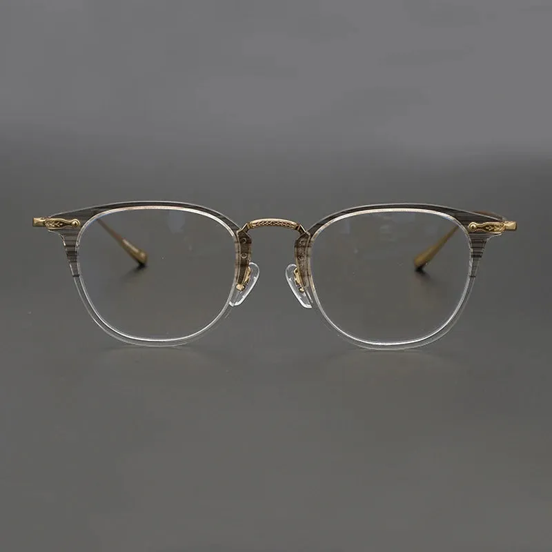 Black Mask Unisex Full Rim Titanium Acetate Square Eyeglasses 5307