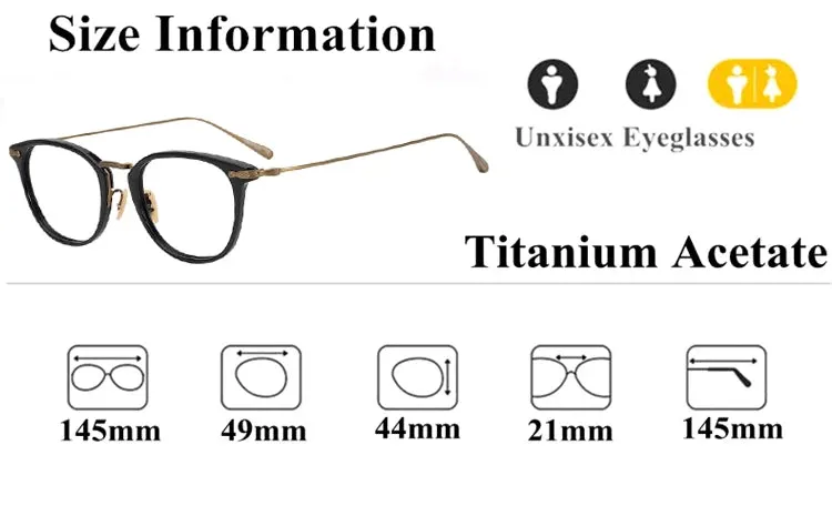 Black Mask Unisex Full Rim Titanium Acetate Square Eyeglasses 5307