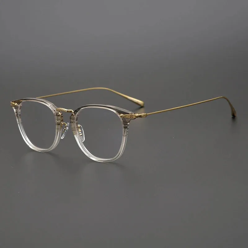 Black Mask Unisex Full Rim Titanium Acetate Square Eyeglasses 5307