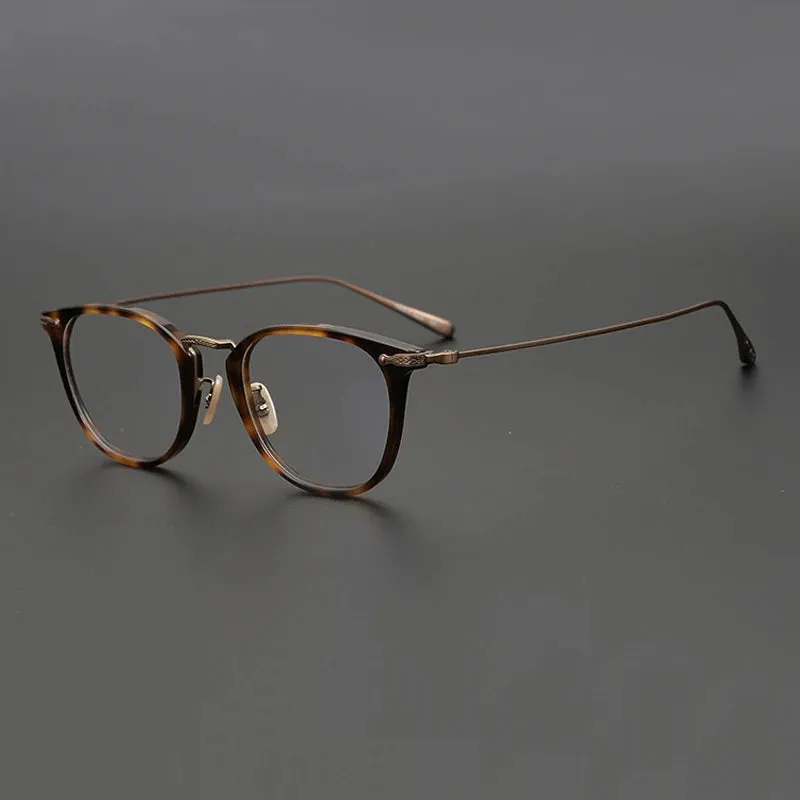 Black Mask Unisex Full Rim Titanium Acetate Square Eyeglasses 5307