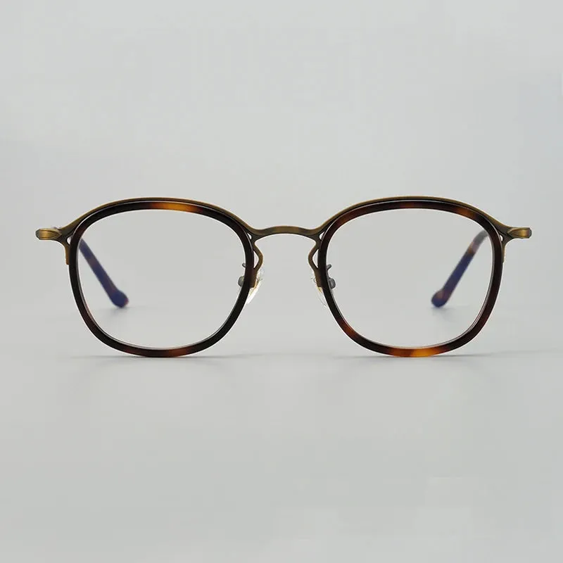 Black Mask Unisex Full Rim Titanium Square Acetate Eyeglasses 5917