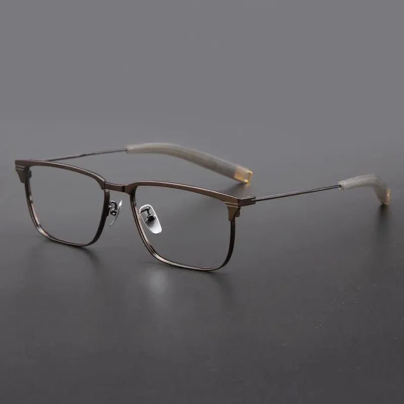 Black Mask Unisex Full Rim Titanium Square Eyeglasses Lsa104