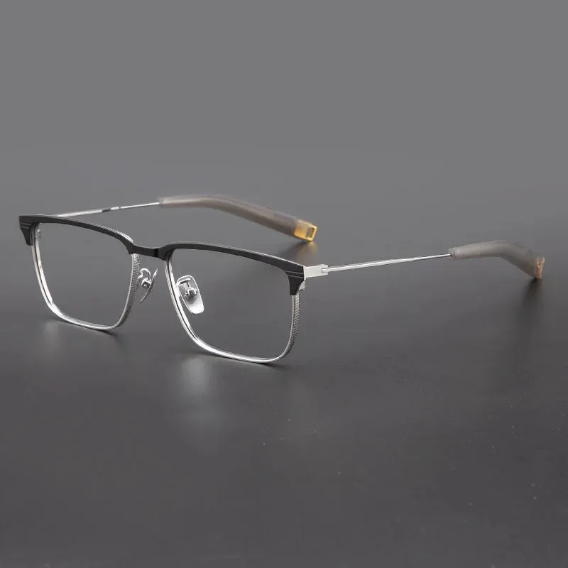 Black Mask Unisex Full Rim Titanium Square Eyeglasses Lsa104