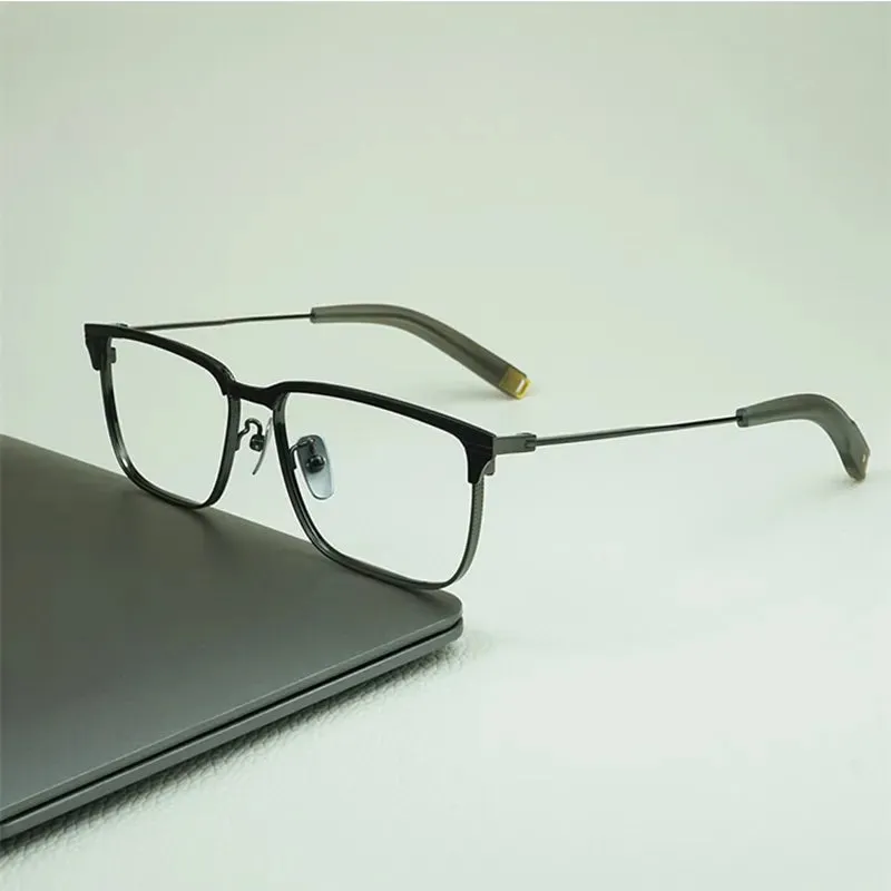 Black Mask Unisex Full Rim Titanium Square Eyeglasses Lsa104