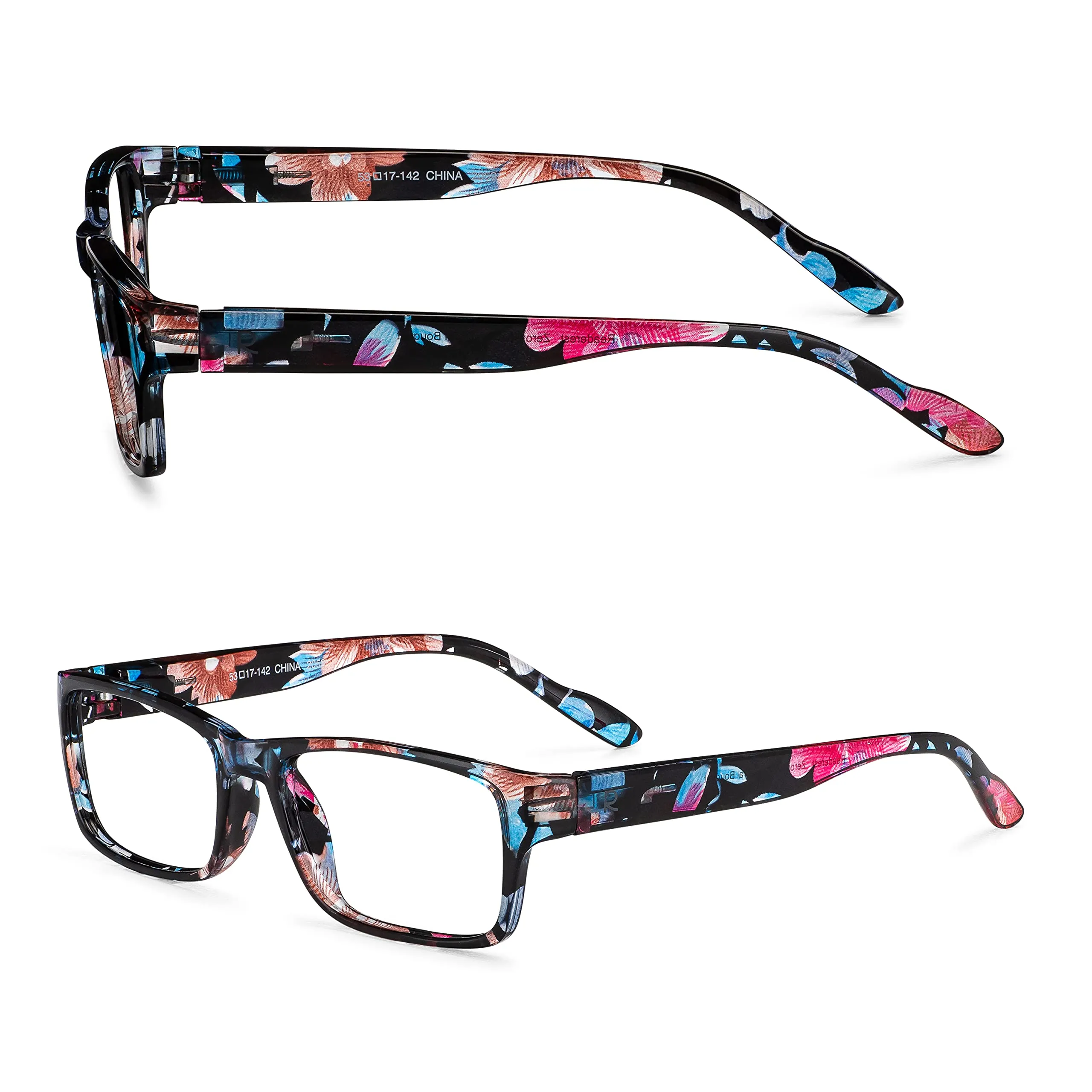 Blue-Light-Blocking-Reading-Glasses-Floral-3-75-Magnification Anti Glare