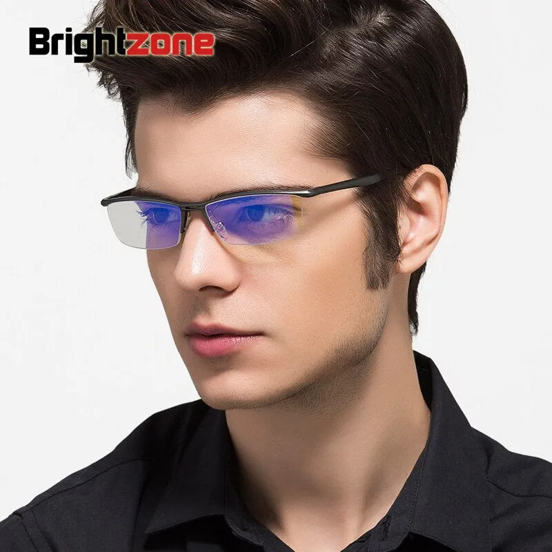 Brightzone Men's Eyeglasses Aluminum Magnesium Full Rim Square 130