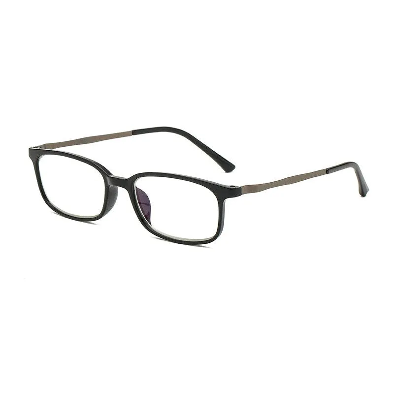 Brightzone Men's Full Rim Square Tr 90 Alloy Presbyopic Reading Glasses 1608