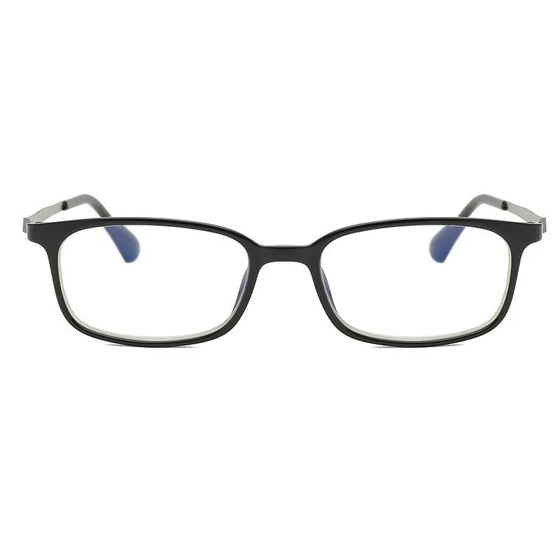 Brightzone Men's Full Rim Square Tr 90 Alloy Presbyopic Reading Glasses 1608