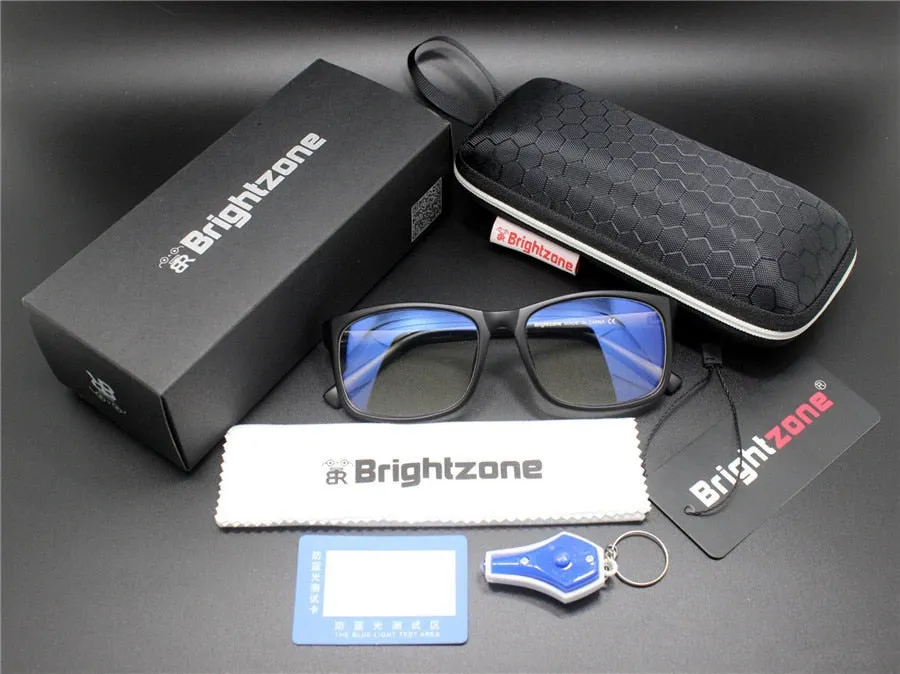 Brightzone Men's Full Rim Square Tr 90 Titanium Eyeglasses 6913