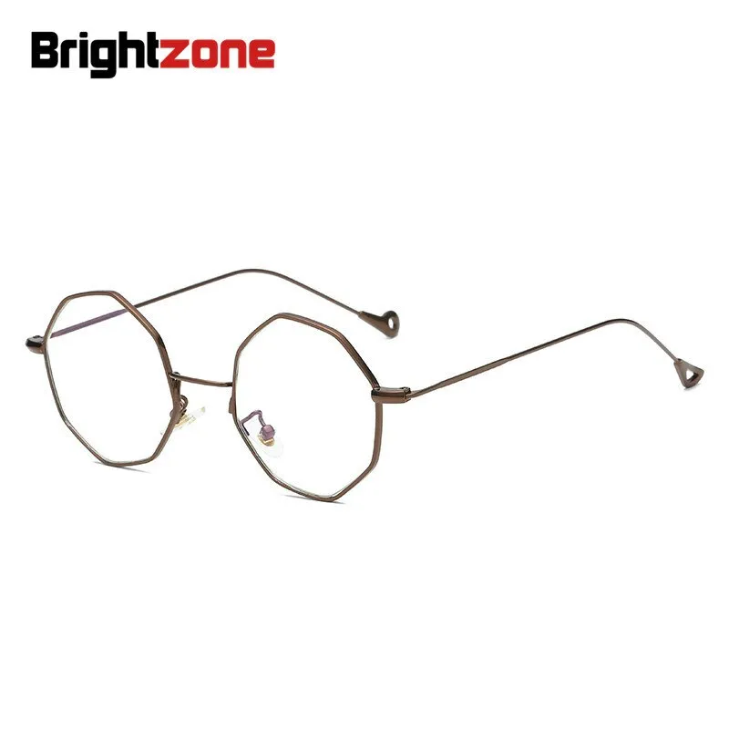 Brightzone Unisex Eyeglasses Full Rim Irregular Round Alloy