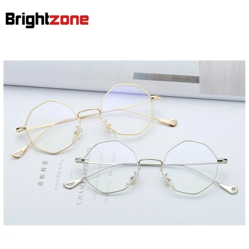 Brightzone Unisex Eyeglasses Full Rim Irregular Round Alloy