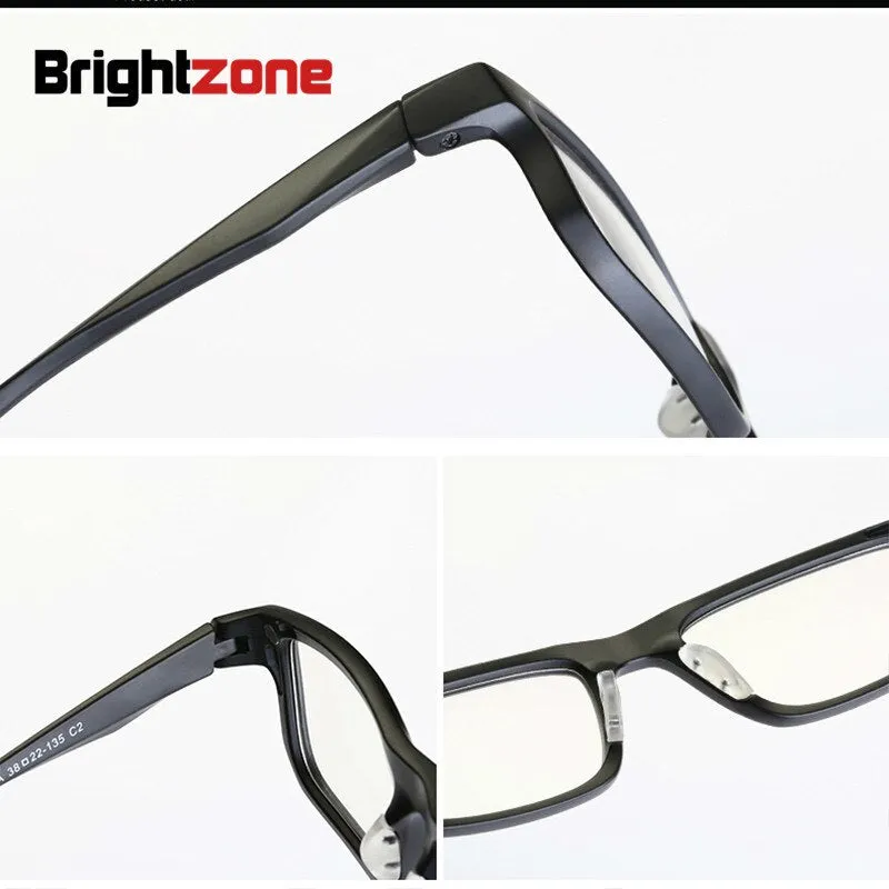 Brightzone Unisex Full Rim Rectangle Tr 90 Eyeglasses Clip On Sunglasses Rs219