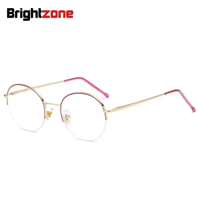 Brightzone Unisex Full Rim Round Acetate Alloy Eyeglasses