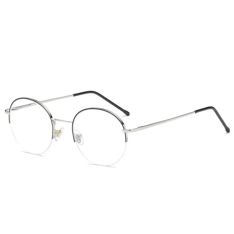 Brightzone Unisex Full Rim Round Acetate Alloy Eyeglasses