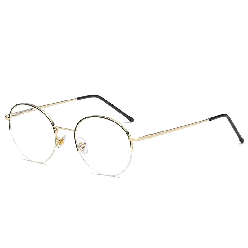 Brightzone Unisex Full Rim Round Acetate Alloy Eyeglasses