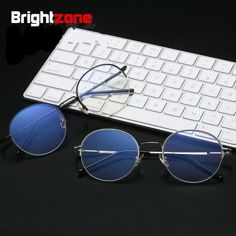 Brightzone Unisex Full Rim Round Acetate Alloy Eyeglasses