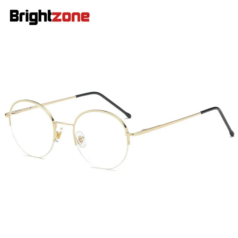 Brightzone Unisex Full Rim Round Acetate Alloy Eyeglasses