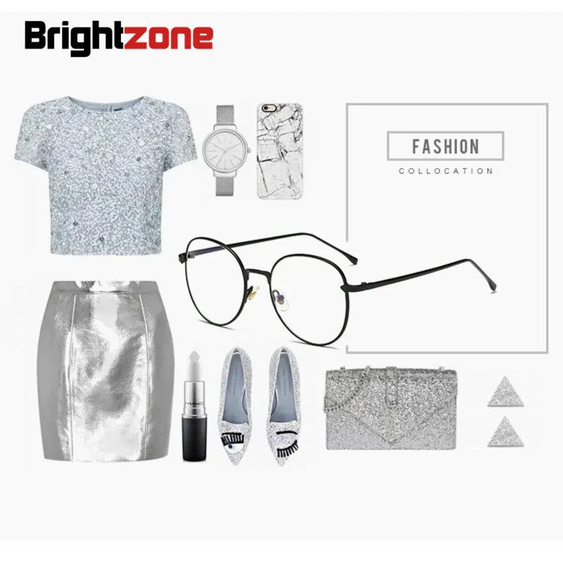 Brightzone Unisex Full Rim Round Aluminum Eyeglasses 26g